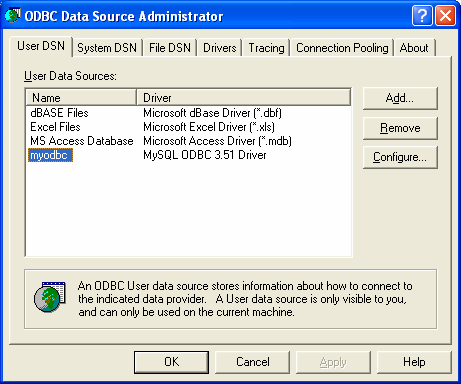 ... ...” button. Select the MySQL ODBC 3.51 Driver and click “OK