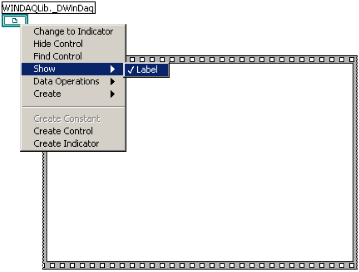 Labview Diagram Window - Show - Label