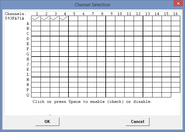 DI-1100 Channel Selection Grid