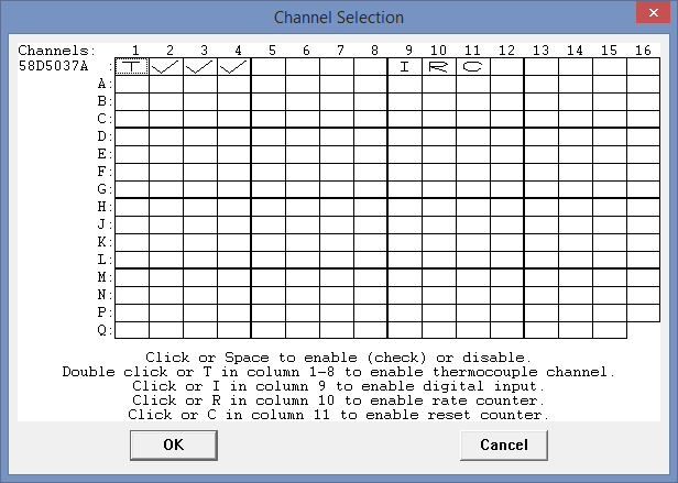 DI-2008 Channel Selection Grid
