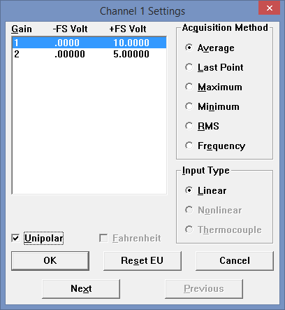 DI-2108-P Unipolar Settings