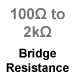 This amplifier module measures bridge resistance of 100 Ohms to 2,000 Ohms.