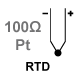 This amplifier module supports 100Ω Pt RTDs.