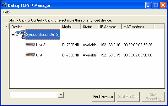 TCP IP Manager Window