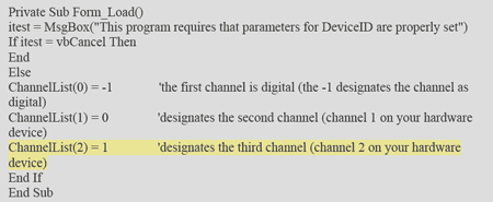 Begin by adding channel two to the ChannelList as shown in Figure 2.